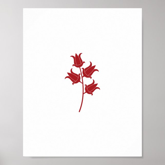 Poster Tulipe rouge unique (Devant)