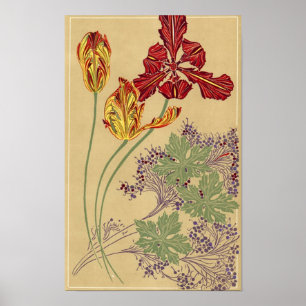 Poster Tulipes Art Nouveau