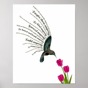 Poster Tulipes de colibri de prière inspirante