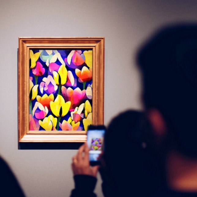 Poster Tulipes Jaunes Et Rose Art Printemps Coloré (Créateur téléchargé)