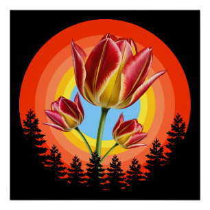 Poster tulipes nature botanique plante
