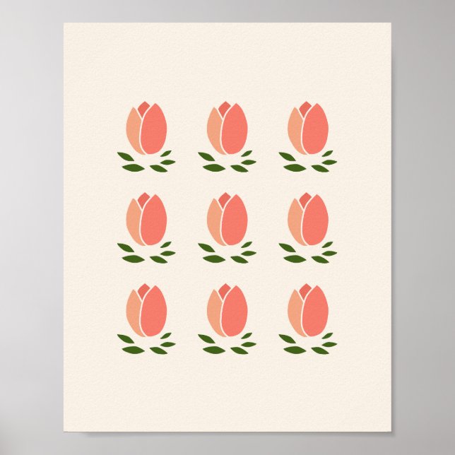 Poster Tulipes orange (Devant)