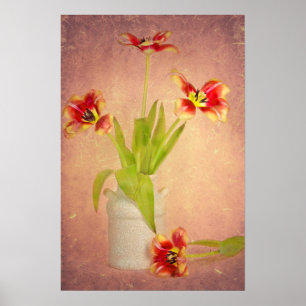 Poster Tulipes printanières en texture