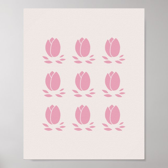 Poster Tulipes roses (Devant)