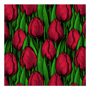 Poster Tulipes rouges