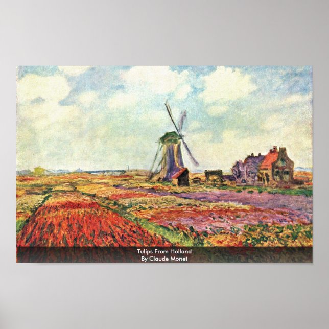 Poster Tulips De Hollande Par Claude Monet (Devant)