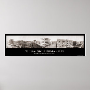Poster Tulsa, OK - Photographie panoramique - 1909