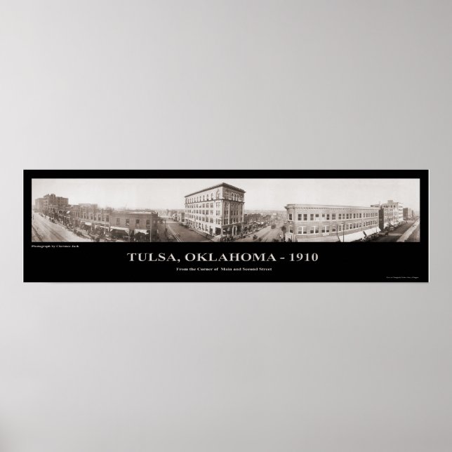 Poster Tulsa, OK - Photographie panoramique - 1910 (Devant)