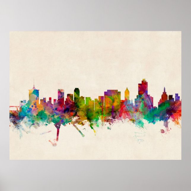 Poster Tulsa Oklahoma Skyline (Devant)