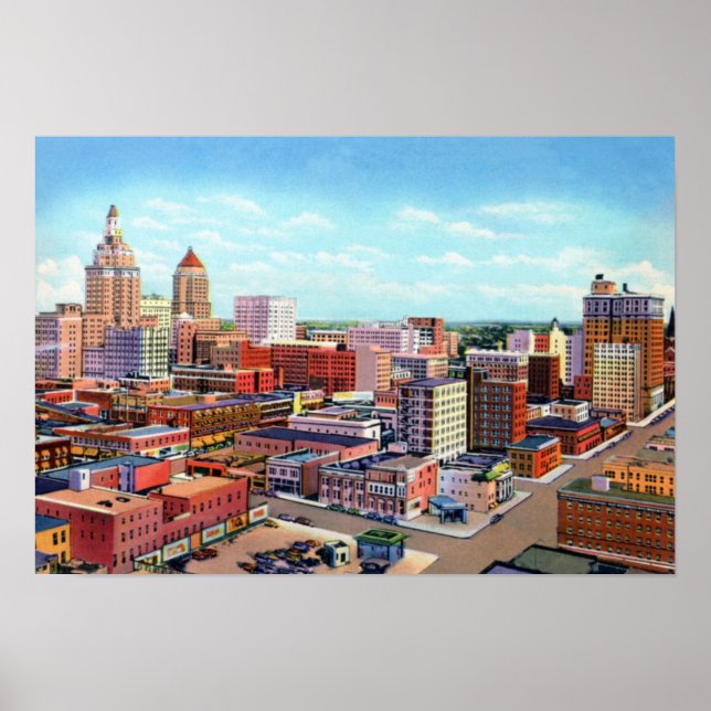 Poster Tulsa Oklahoma Skyline (Devant)