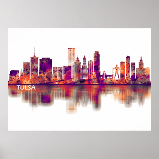 Poster Tulsa Oklahoma Skyline (Devant)