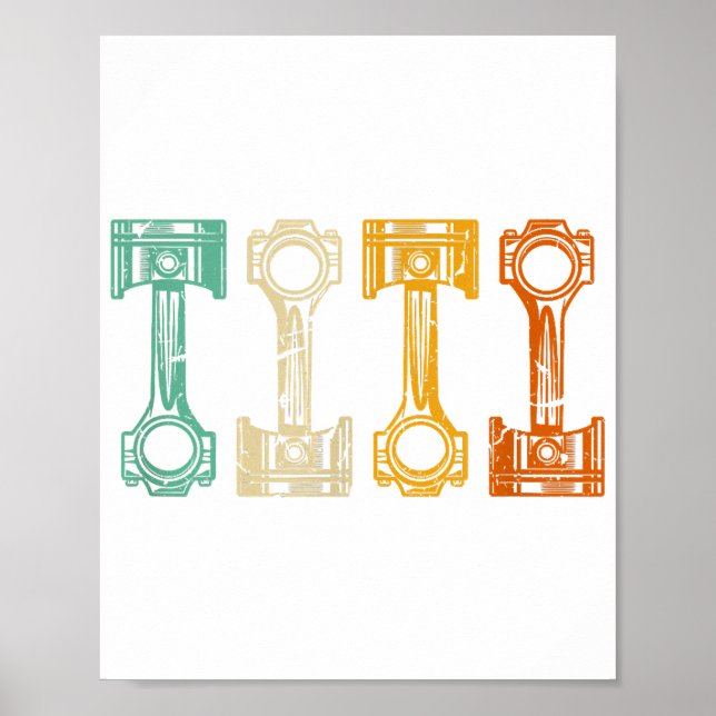 Poster Tuner Vintage mécanique rétro (Devant)