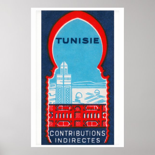 Poster Tunisia - Matchbox Print - Sweden Wall Art (Devant)