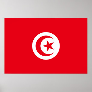Poster Tunisia - Tunisian Flag