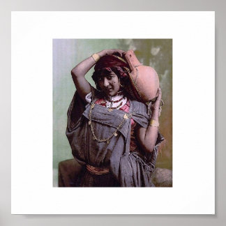 Poster Tunisie vintage : Femme bédouine