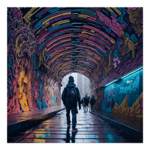 Poster Tunnel De Graffiti
