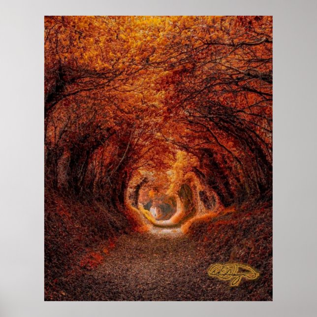 Poster Tunnel des arbres - Une lumière au bout du tunnel (Devant)