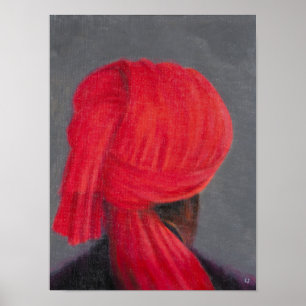 Poster Turban rouge sur le gris 2014