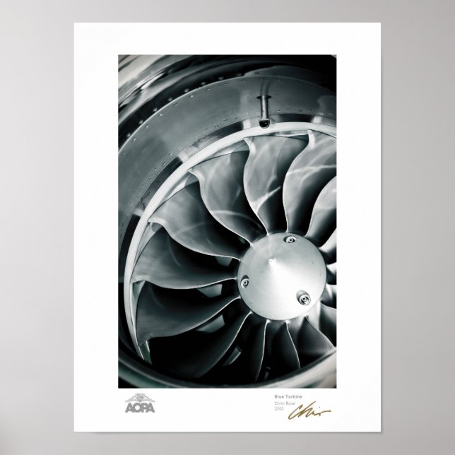 Poster Turbine bleue (Devant)