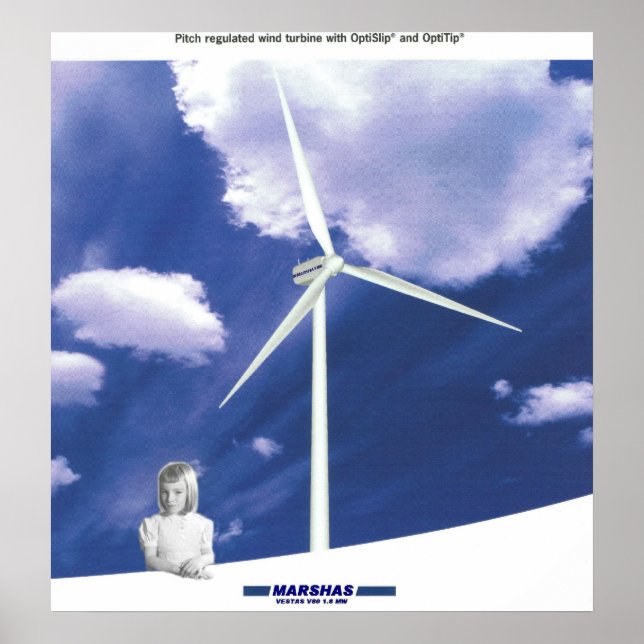 Poster turbine éolienne VESTAS V-80 (Devant)