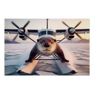 Poster Turbo Prop Twin Engine Flotter Plane Bush Canada
