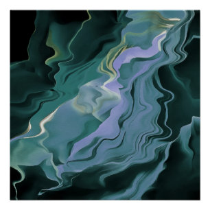 Poster Turbulence bleue Acrylique pour l'art Abstrait