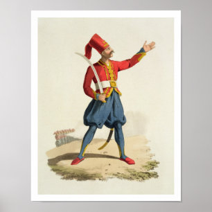 Poster Turkish soldier, from 'Costumes of the Various Nat