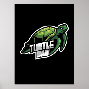 Poster Turlte Lover Papa de la tortue