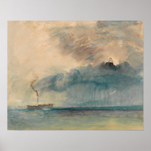 Poster Turner - Bateau à roues à aubes dans la tempête
