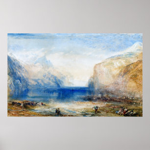 Poster Turner - Fluelen Morning, Vue Sur Le Lac