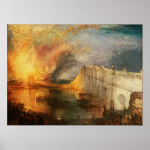 Poster Turner - Incendie des maisons des Lords et des Com