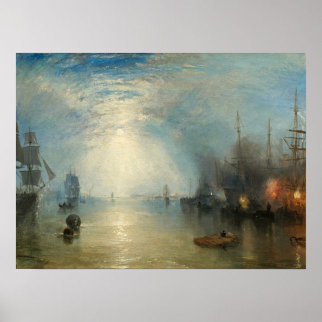 Poster Turner - Keelmen Se Heurtant Au Charbon Au Lune (Devant)