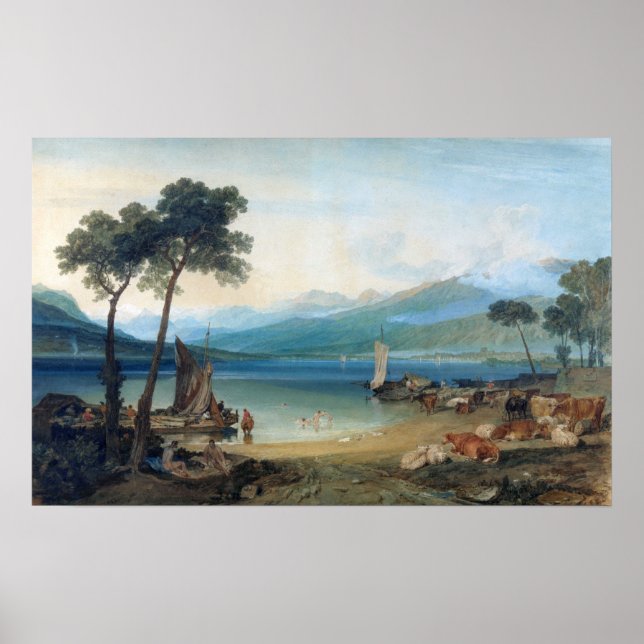 Poster Turner - Lac Léman et Mont Blanc (Devant)