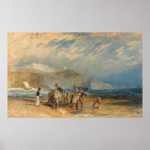 Poster Turner - Port de Folkestone et côte jusqu'à Douvre