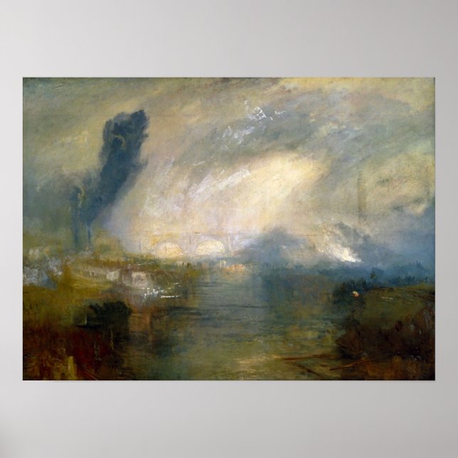 Poster Turner - Tamise au-dessus du pont Waterloo (Devant)