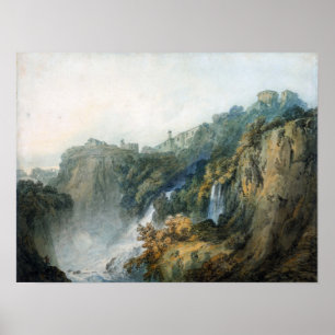 Poster Turner - Tivoli avec Temple de Sybil et Cascades