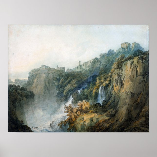 Poster Turner - Tivoli avec Temple de Sybil et Cascades (Devant)