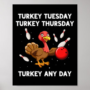 Poster Turquie Bowling Thanksgiving Bowler Strike Spare B