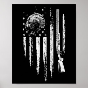 Poster Turquie Chasse Drapeau Américain Tonnerre poulet C