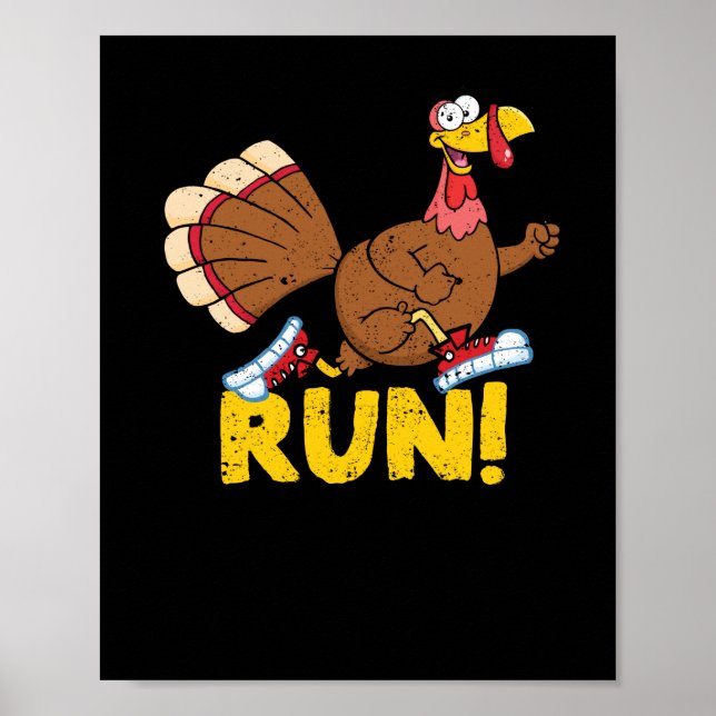 Poster Turquie Courir Costume mignon Wild Thanksgiving Ru (Devant)
