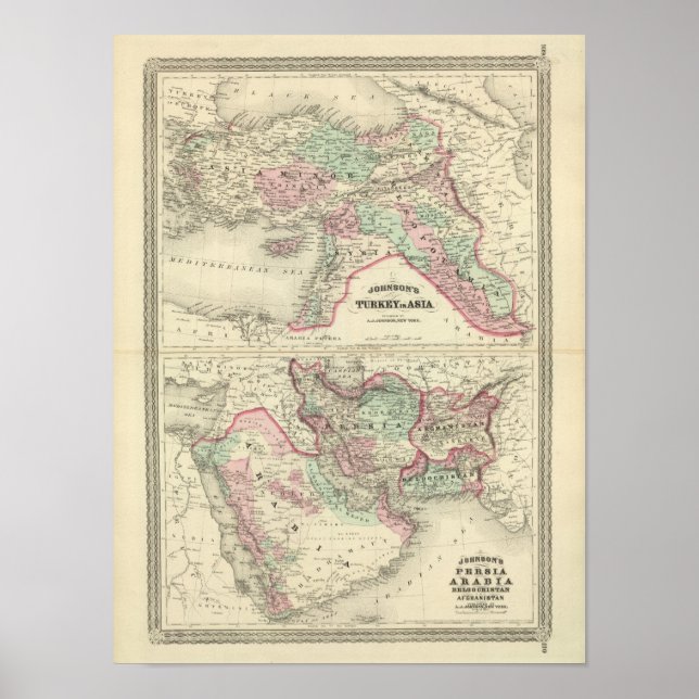 Poster Turquie en Asie, Perse, Arabie, Belochistan (Devant)