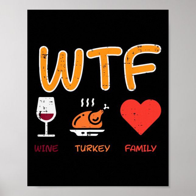 Poster Turquie Famille amusant Bon thanksgiving de jeu de (Devant)