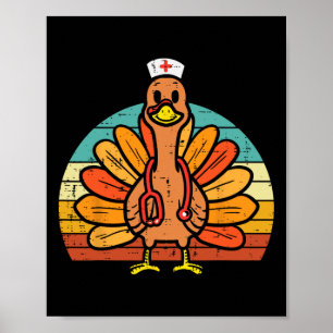 Poster Turquie Infirmière Stethoscope Thanksgiving Fall S
