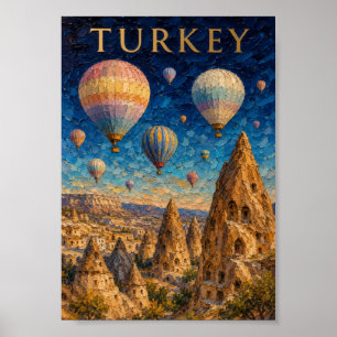 Poster Turquie : Souvenir d'art pittoresque de Cappadoce