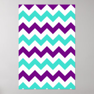 Poster Turquoise and Purple Zigzag
