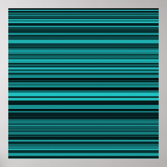 Poster turquoise Black Stripes (Devant)