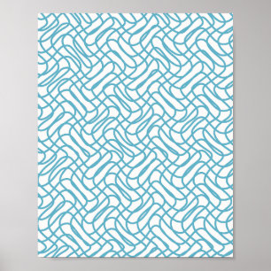 Poster Turquoise du Motif Abstrait