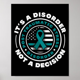 Poster Turquoise Ribbon post stress traumatique Trouble d