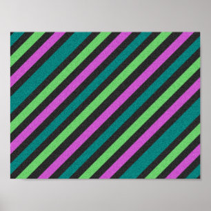 Poster Turquoise, Vert citron, Parties scintillant rose c