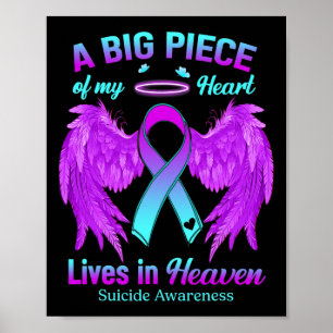 Poster Turquoise Violet Ruban Angle de l'aile Suicide Me 